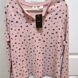 Levi's Light Pink Floral Long Sleeve Top